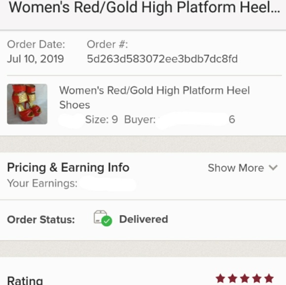 Women's Red/Gold High Platform Heel Shoes - Picture 7 of 7